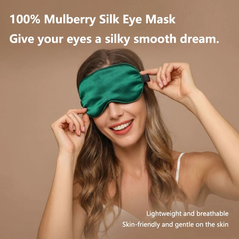 Sleep Eye Mask Sleep Ice Silk Breathable Relieve Fatigue Warm Cool Double-sided Full Coverage Blackout Noise Reduction Eye Mask