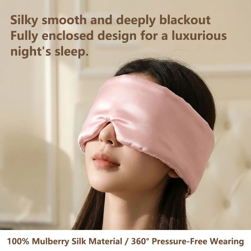Sleep Eye Mask Sleep Ice Silk Breathable Relieve Fatigue Warm Cool Double-sided Full Coverage Blackout Noise Reduction Eye Mask
