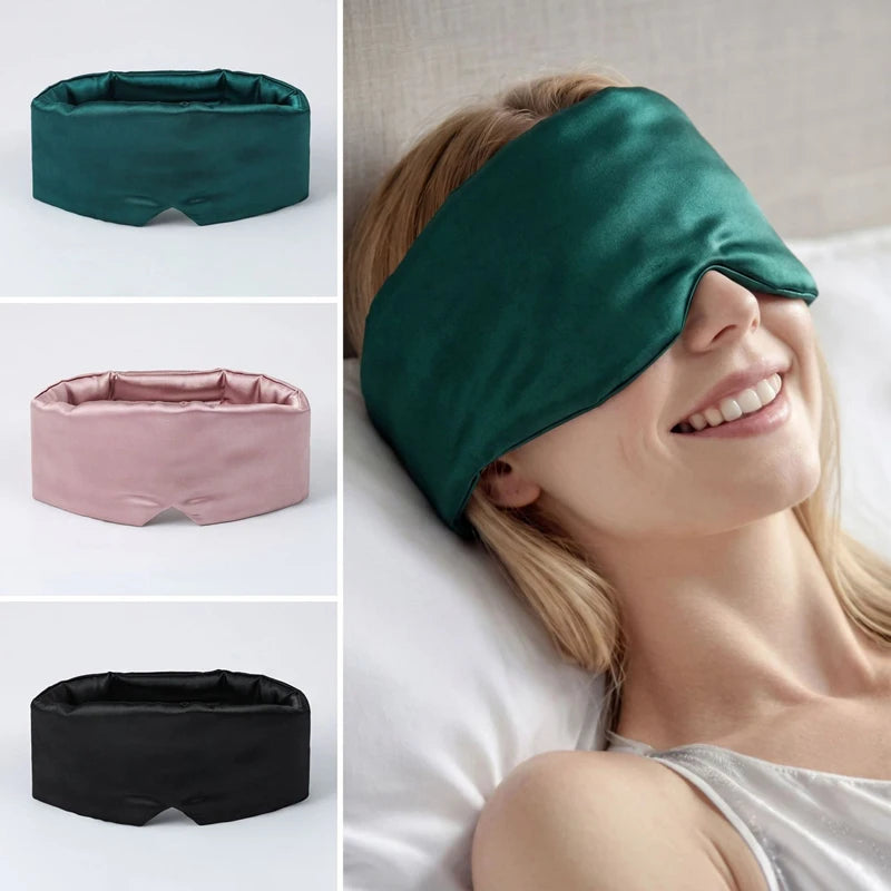 Sleep Eye Mask Sleep Ice Silk Breathable Relieve Fatigue Warm Cool Double-sided Full Coverage Blackout Noise Reduction Eye Mask
